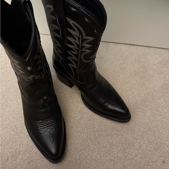 Tecovas Jolene Black Leather Cowgirl Boots - Picture 4 of 7